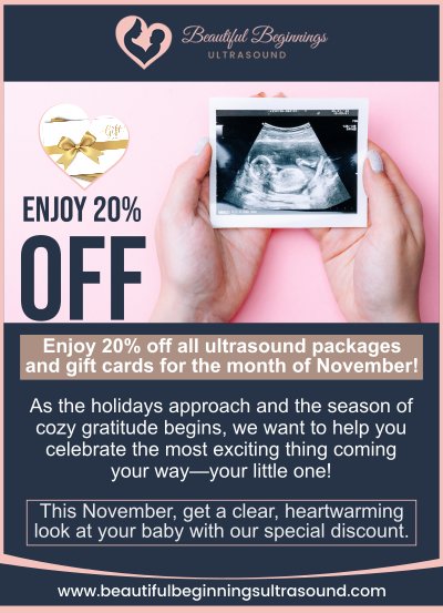 Special Offers for Beautiful Beginnings Ultrasound Clinic Located in Shrewsbury, NJ